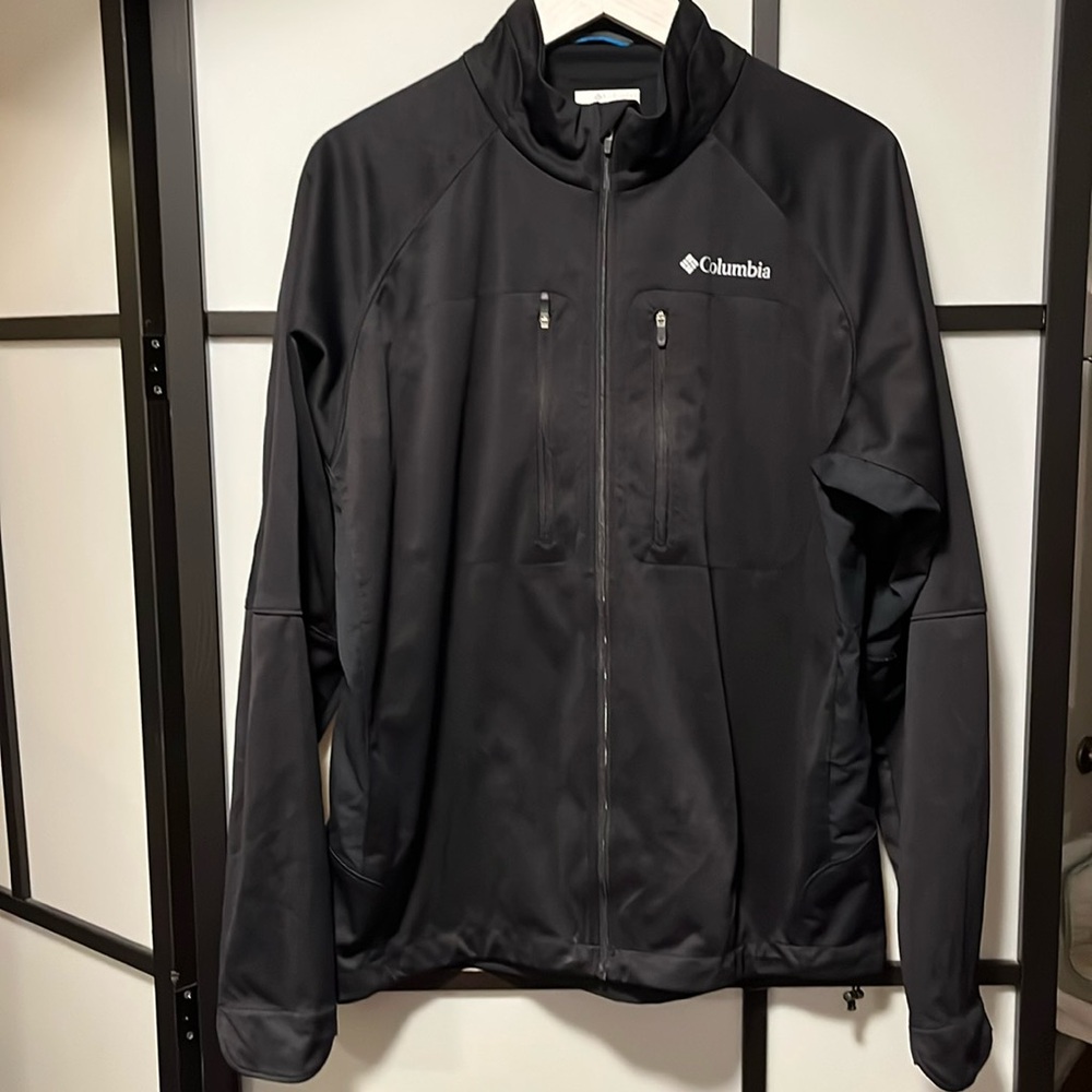 Columbia Light Jacket Full Zip Two Chest Pockets Interchangeable Black  Large